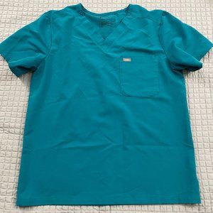 FIGS men's Teal Leon™ - Two-Pocket Scrub Top - L / Teal